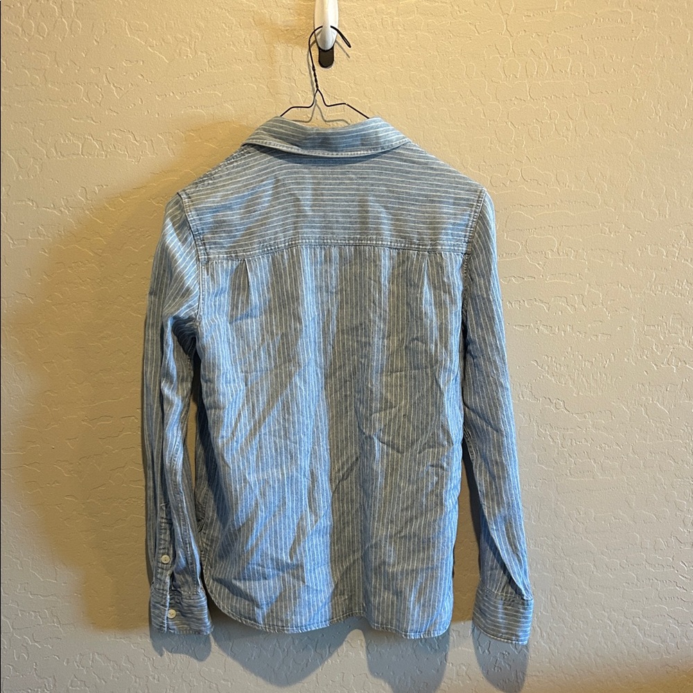 Faherty Blue Striped Button-Down Shirt - image 4